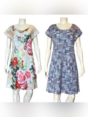 Animapop Reversible Midi Dress Dual Print Design Size Large Neoprene Dress